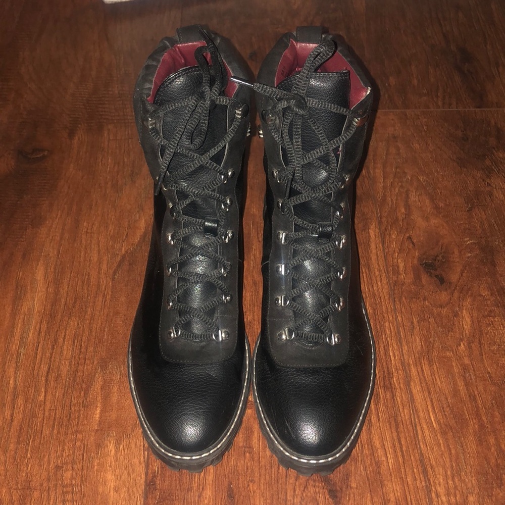 Black lace up Boots